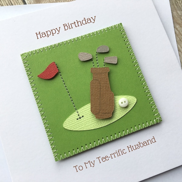 Golf Card, Golfer's Birthday Card, Golfing Retirement Card, Personalised Golfing Card for Dad, Husband or Grandad