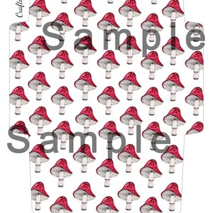 Enveloppe DIY, faites votre propre enveloppe à motifs de champignons aquarelle, imprimez, coupez, pliez, collez une enveloppe, modèle imprimable, PDF téléchargeable