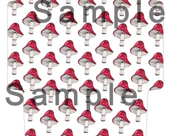 DIY envelope, make your own watercolor mushroom patterned envelope, print, cut, fold, glue an envelope, printable template, downloadable PDF