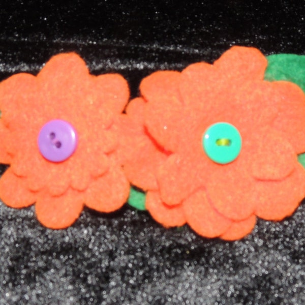 Barrette fleur en feutrine