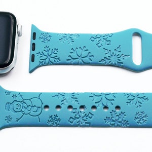 Winter Snowman Snowflake Silicone Apple Watch Band