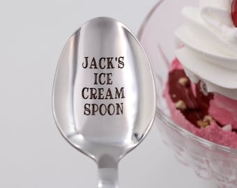 Custom Name Ice Cream Spoon Stainless Steel, Your name Personalized Ice Cream Spoon Gift Custom