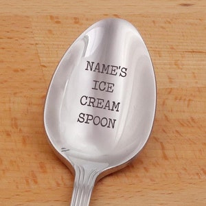 Personalized Ice Cream Spoon, Boyfriend Gift Girlfriend, Kids Birthday Grandpa Fathers Day Gift Christmas Stocking Stuffer, Fun Friend Gift