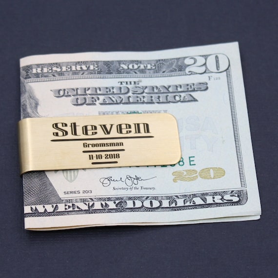 7 personalized money clips best man gift groomsman gift free custom engraving