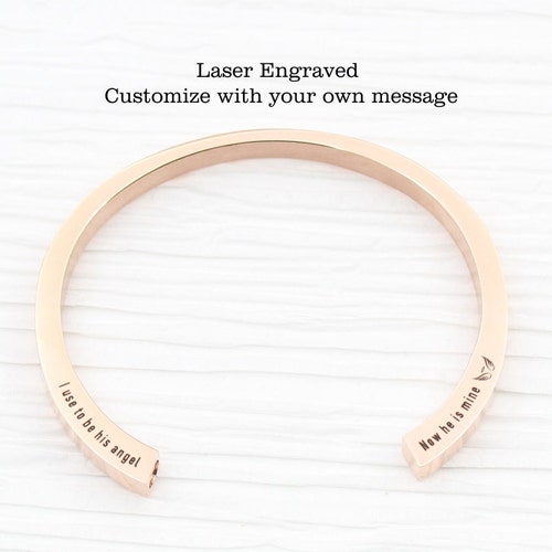 Cremation Urn Heart Bracelet Engraved Rose Gold Pet Loss Etsy