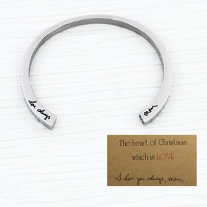 A Loved ones Handwriting on Silver, Gold, Rose Gold, Black Engraved Cremation Bracelet, Stainless Steel Cremation Bracelet Memorial Urn
