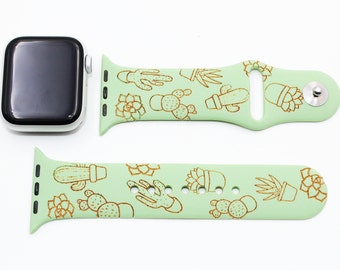 Cactus Apple Watch Band: Southwest Boho Silicone Design