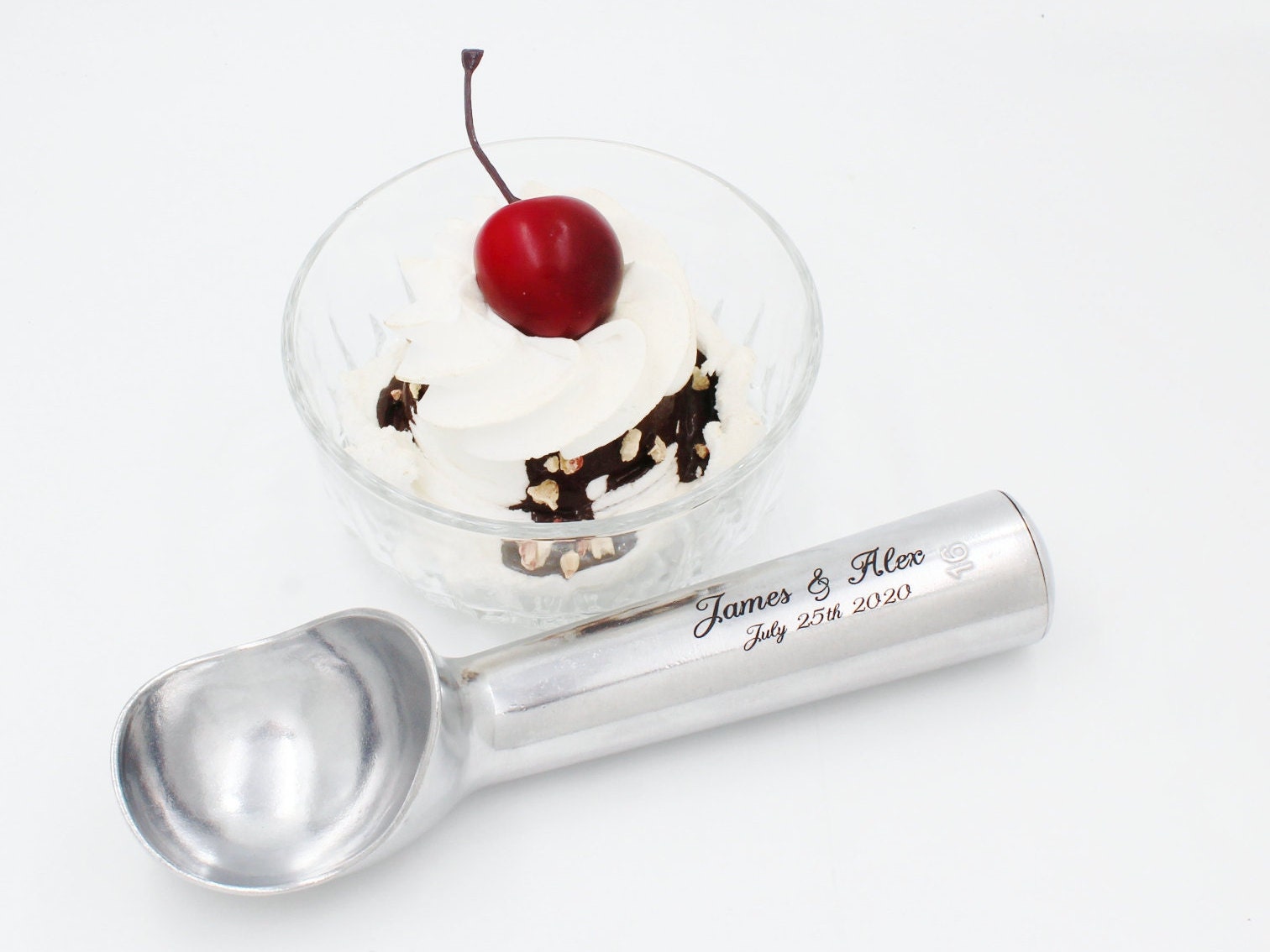 Premium Custom Ice Cream Scoop - Laser Engraved Midnight Scoop