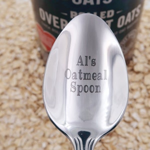 Custom Name Oatmeal Spoon, Custom name Oatmeal Spoon Personalized Breakfast Spoon Gift, Oatmeal Lover Spoon Gift for Oatmeal