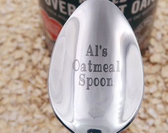 Custom Name Engraved Oatmeal Spoon: Personalized Breakfast Gift