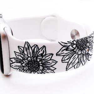 Sunflower Apple Watch Band: Floral Silicone iWatch Strap