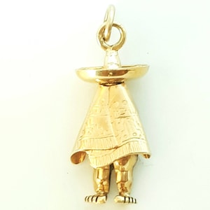 Dije/Colgante Vintage de Hombre Mexicano en Oro Sólido de 14k - Envío gratuito desde Europa a todo el mundo