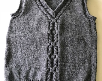 Grey cable tank top