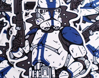 Phase II Clone (501st) | Clone Trooper | Star Wars Vinyl Sticker | Nerd Stocking Stuffer Gift for Him