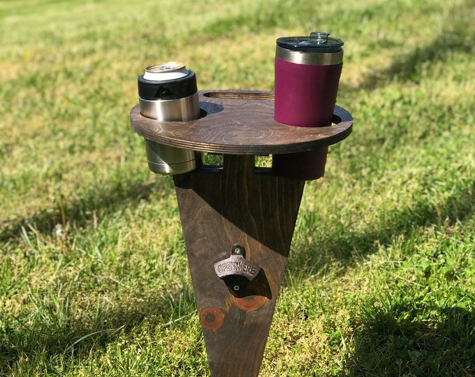 Folding Beer Table, Koozie Holder, portable beer table, mothers day gift, fathers day gift