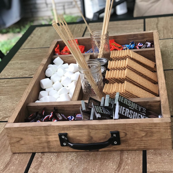Smores Station, Serving Tray with Handles, Personalized Gift, Housewarming Gift, Family Gift