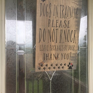 Dogs in Training, Do Not Knock Sign, Porch Sign - Etsy