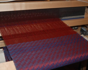 Cashmere Red Blue Sjaal, Winter Sjaal, Hand Geweven Sjaal