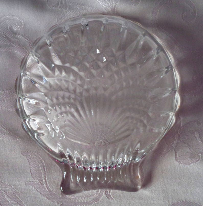 Vintage Depression Glass Scalloped Shell Clear Candy Dish Etsy