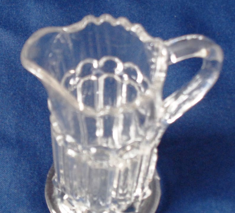 Vintage Early American Pressed Glass Footed Clear Creamer Etsy