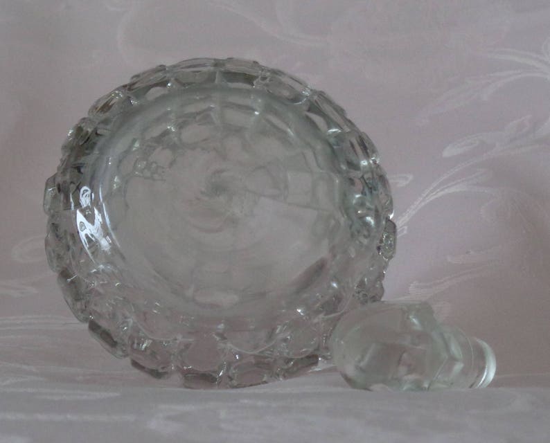 Vintage Depression Pressed Glass Teardrop Cruet With Hexagon Pattern - Etsy