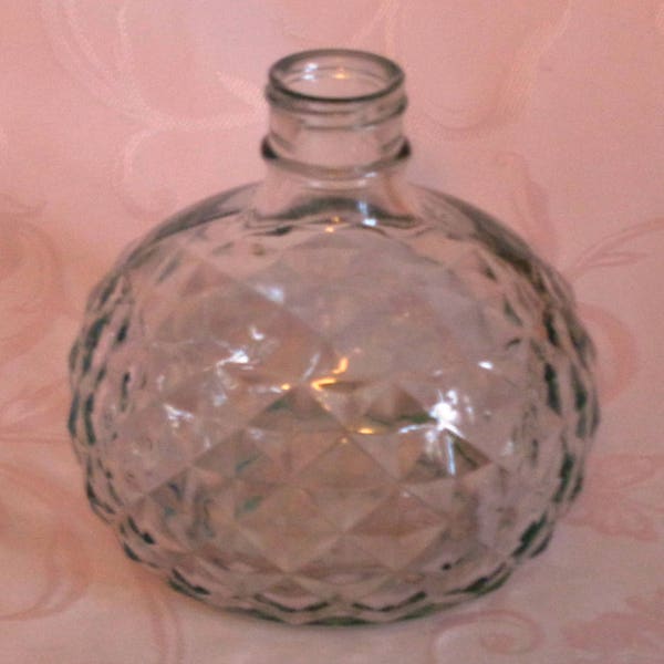 Vintage Mid-Century Clear Glass Whiskey Pump Decanter