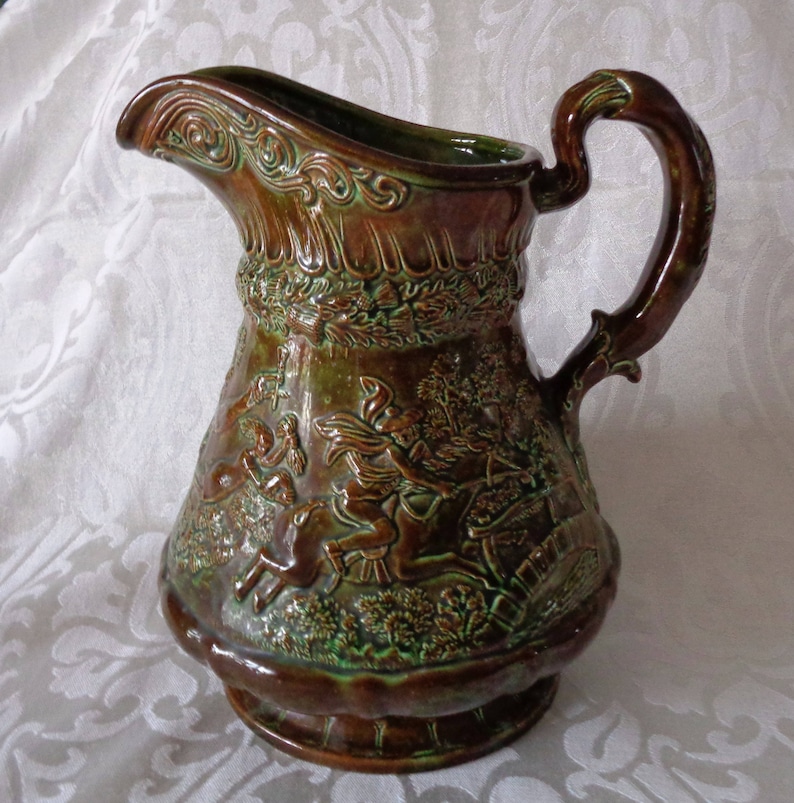 Vintage Ceramic Art Pottery Decorative Retro Brown and Green Etsy