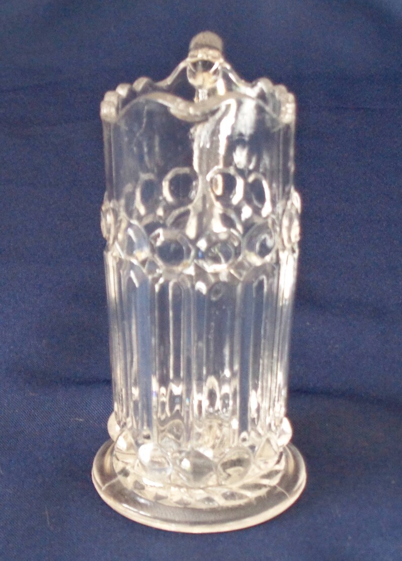 Vintage Early American Pressed Glass Footed Clear Creamer Etsy