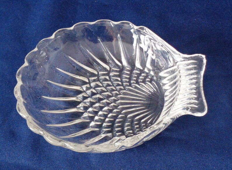 Vintage Depression Glass Scalloped Shell Clear Candy Dish Etsy