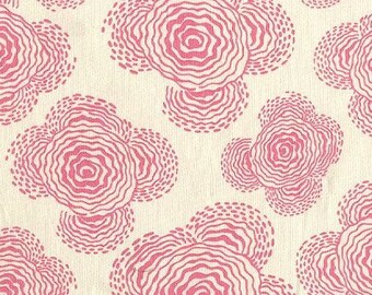 Amy Butler Midwest Modern Floating Buds in Linen Pink Fabric - Free Spirit Fabric by the Yard - Pink and White - OOP Rare Amy Butler