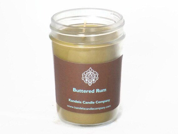 Buttered Rum Scented Candle in Jelly Jar