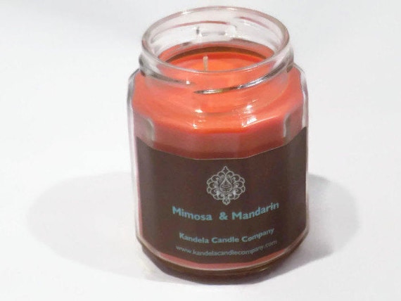 Mimosa & Mandarin Scented Candle in Twelve Sided Jar