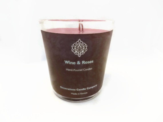 Wine & Red Roses Scented Candle 13 oz. Tumbler Jar with Double Wick