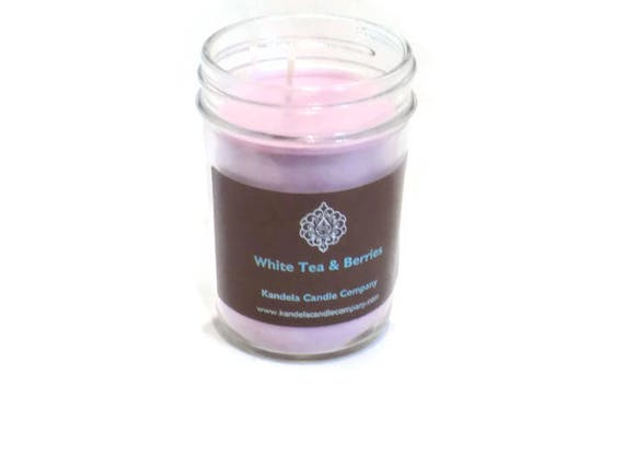 New! White Tea and Berries Scented Candle in Jelly Jar