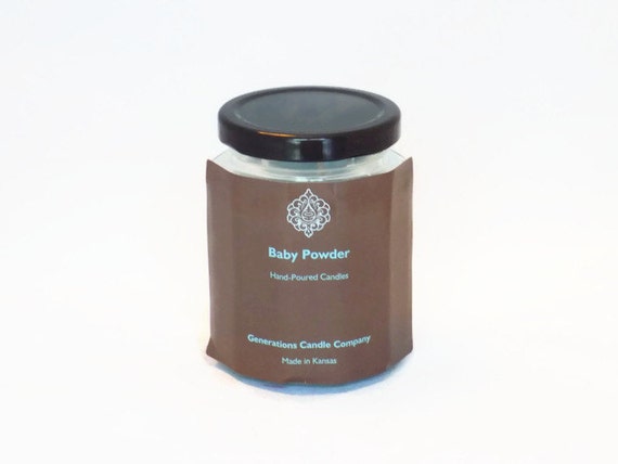 Baby Powder Scented Candle 9 oz. Twelve Sided Jar