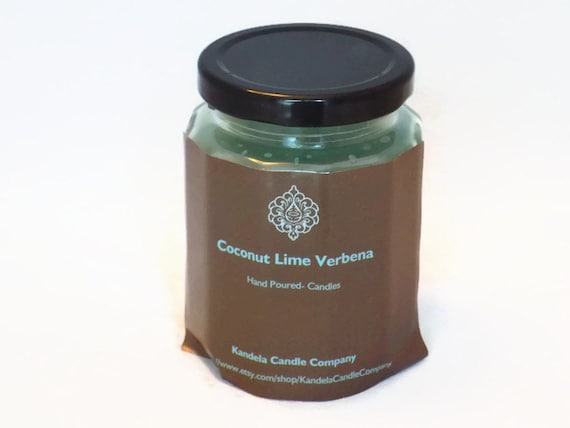 Coconut Lime Verbena Scented Candle 9 oz Twelve Sided Jar