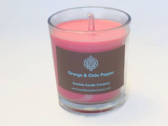 New! Orange and Chili Pepper Scented Candle in Classic Tumbler Jar