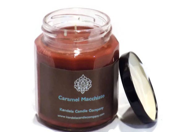 New! Caramel Macchiato Scented Candle in Twelve Sided Candle