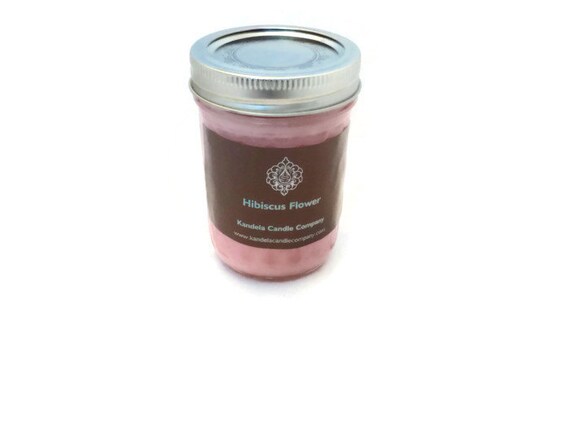 Hibiscus Flower Scented Candle in 8 oz Jelly Jar