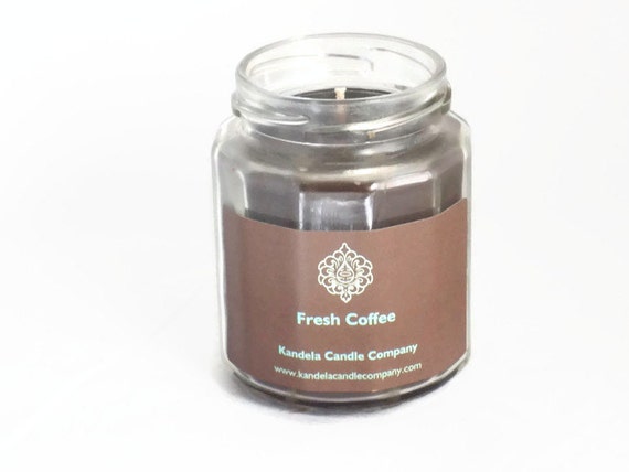 New! Fresh Coffee Scented Candle in Twelve Sided Jar