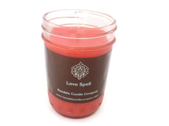 New! Love Spell Scented Candle in 8 oz. Jelly Jar