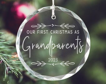 1st Christmas as Grandparents, Grandparent Christmas Decoration, Christmas Pregnancy Reveal to Grandparents to Be Christmas Gift