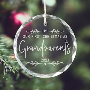 1st Christmas as Grandparents, Grandparent Christmas Decoration, Christmas Pregnancy Reveal to Grandparents to Be Christmas Gift