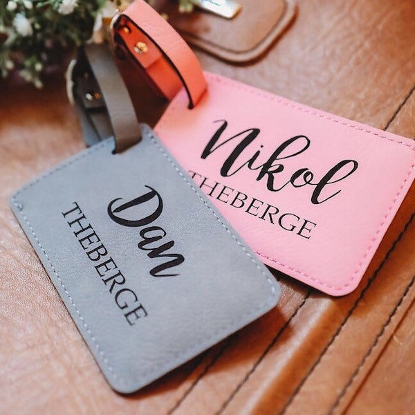 Personalized Luggage Tags for Couple, Mr and Mrs Gifts for Wedding Day, Travel Gifts for Couples, Personalized Gifts for Bride and Groom