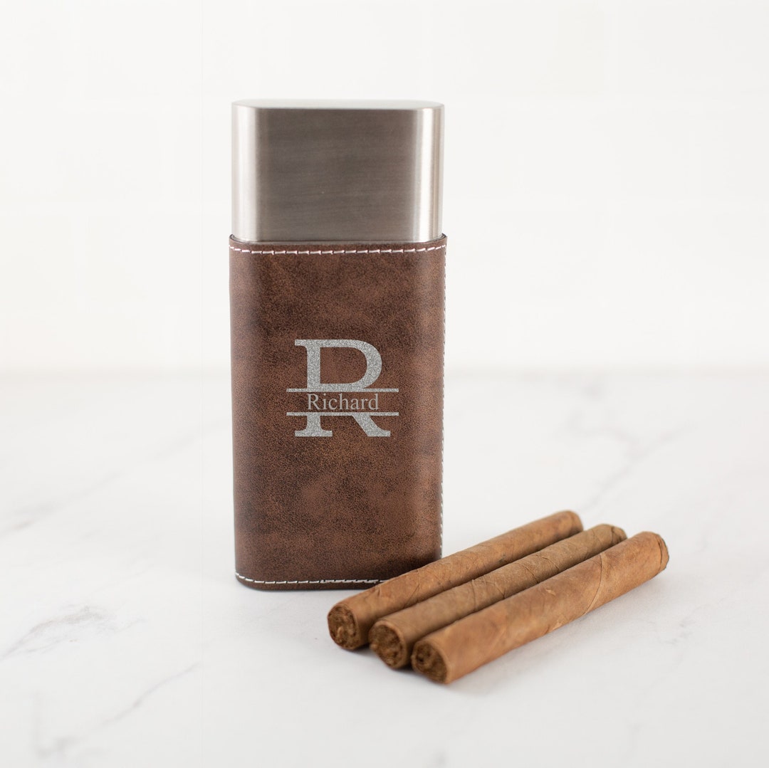Personalized Cigar Case With Cigar Cutter Cigar Accessories Etsy