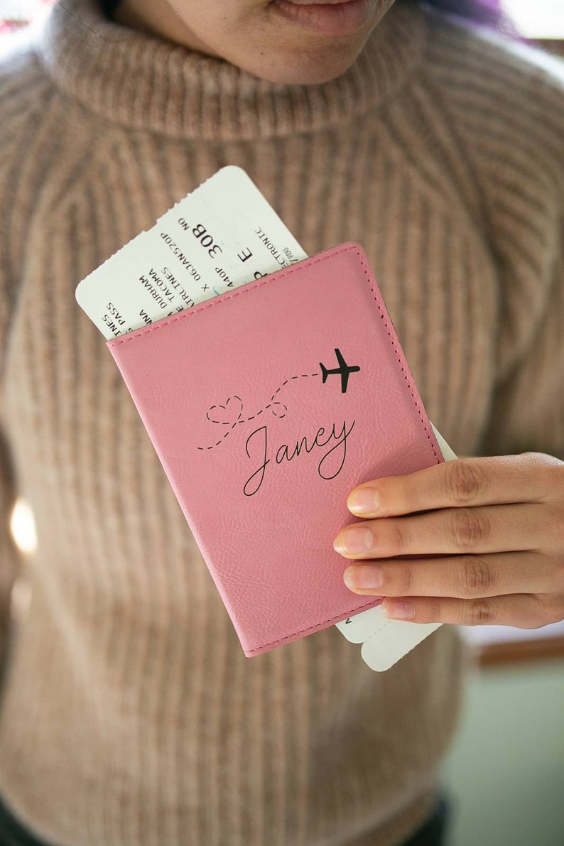 Personalised Passport Holder. Travel Wallet for Women. Birthday Gift. Passport Cover. Personalised Gift for her. Boarding Pass Holder image 2