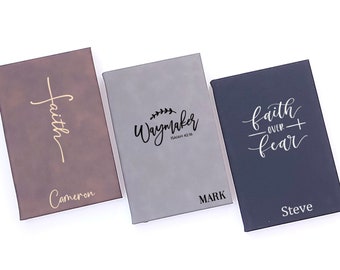 Daily Prayer Journals | Gratitude Journal | Personalized Faux Leather Journal | Gifts For Christian Women |  | Bible Study Guide