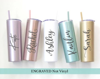 Tumbler with Straw, Personalized Tumbler Custom Bridesmaid Gift, Will You Be My Bridesmaid Proposal, Personalised Skinny Tumbler