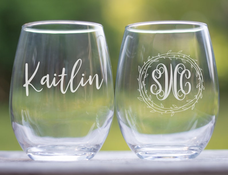 Personalized Wine Glasses Etched Wine Glasses Personalized Etsy