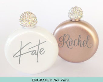 Personalized Flask for Women, Engraved Flask, Bridesmaid Gift, Personalized Gifts for Her, Best Friend Gift, Bachelorette Flask, Hip Flask,